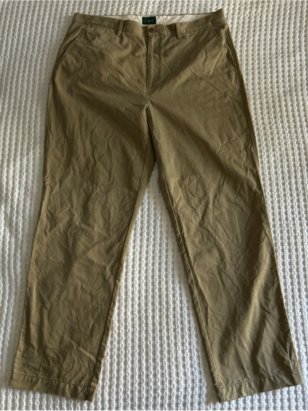 J.CREW Men's Khaki Beige 100% Cotton Oarsman Casual Pants 36x32 Classic Fit